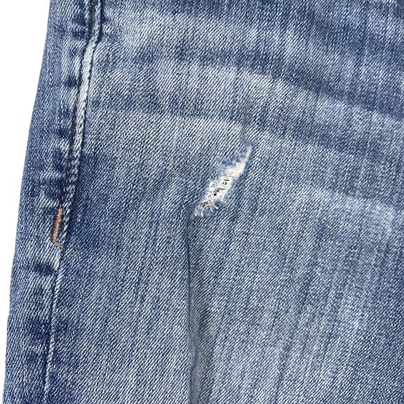 LOFT Modern Skinny Jeans Women's 27/4 Blue Stretch Denim Distressed Low Rise - Picture 4 of 13